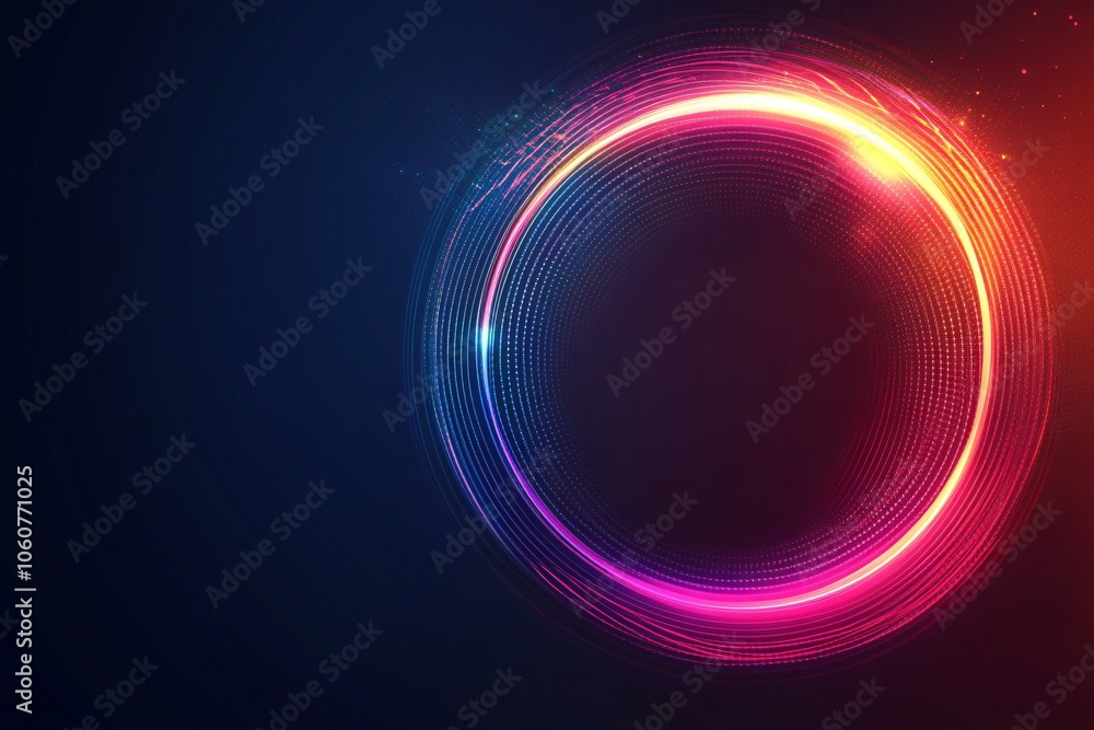 Abstract Neon Light Circle Background Abstract Neon Light Circle Background