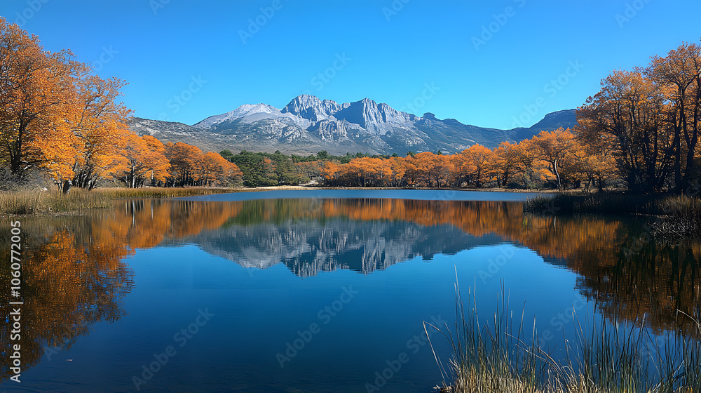 A Still Lake with Mountains and Trees Reflected on the Water
A Still Lake with Mountains and Trees Reflected on the Water