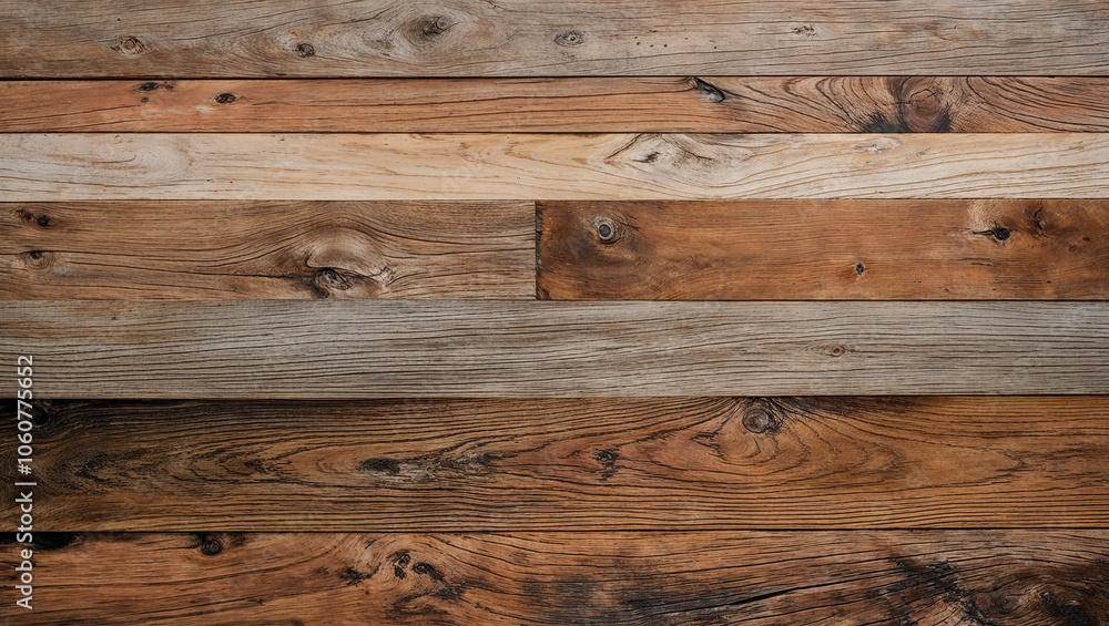 Rustic wooden planks with knots and texture in various tones Rustic wooden planks with knots and texture in various tones