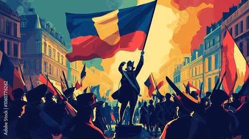 Vive la france vector illustration. French Revolution Paris. Illustration photo