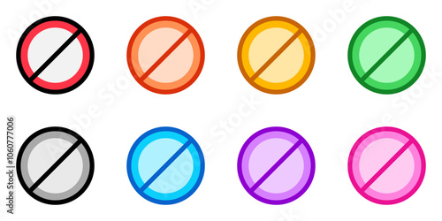 Editable vector stop prohibitions block icon. Part of a big icon set family. Perfect for web and app interfaces, presentations, infographics, etc