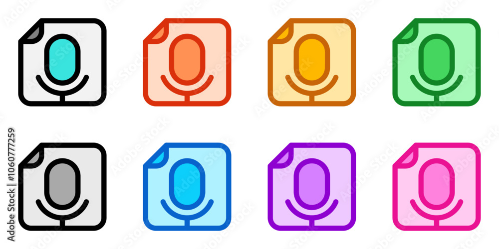 Editable vector microphone recording file icon. Part of a big icon set family. Perfect for web and app interfaces, presentations, infographics, etc Editable vector microphone recording file icon. Part of a big icon set family. Perfect for web and app interfaces, presentations, infographics, etc