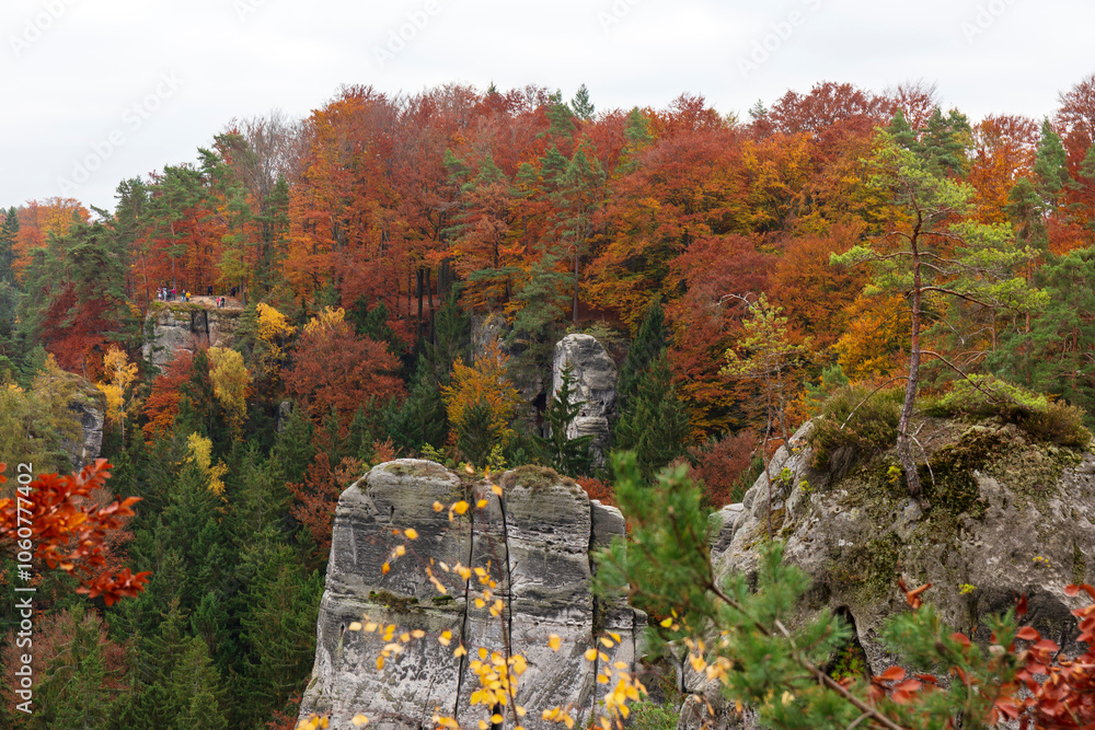 Colorful autumn Landscape in Bohemian Paradise, Czech Republic