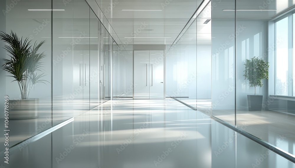 Fototapeta premium A tranquil green office space promoting well-being and innovation during daylight