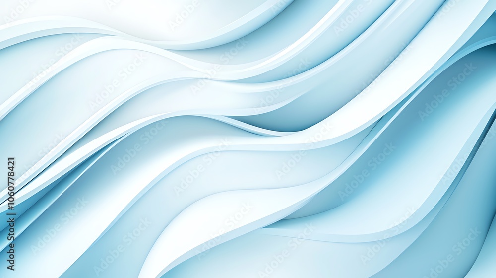 Fototapeta premium Smooth blue waves create a calming abstract background, ideal for presentations, websites, and creative projects.