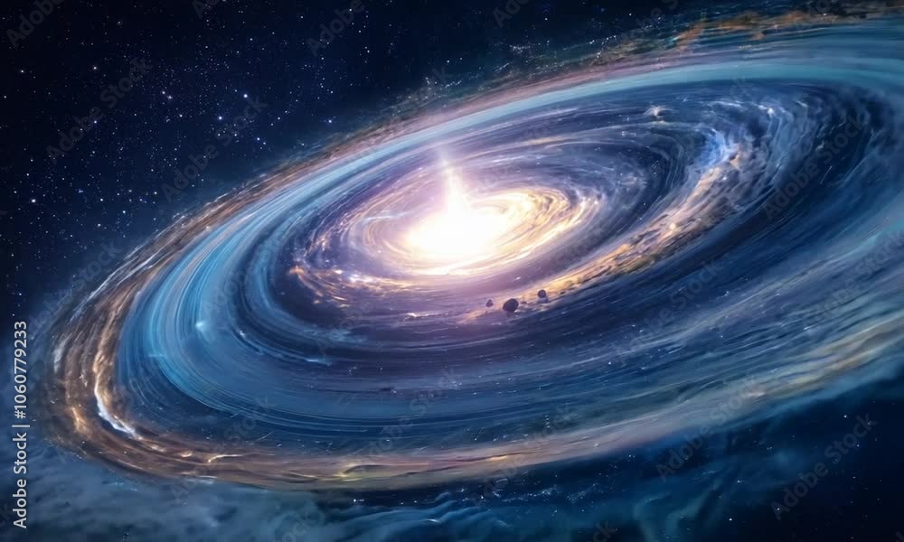 Flight through outer space, passing by stars and galaxies Flight through outer space, passing by stars and galaxies