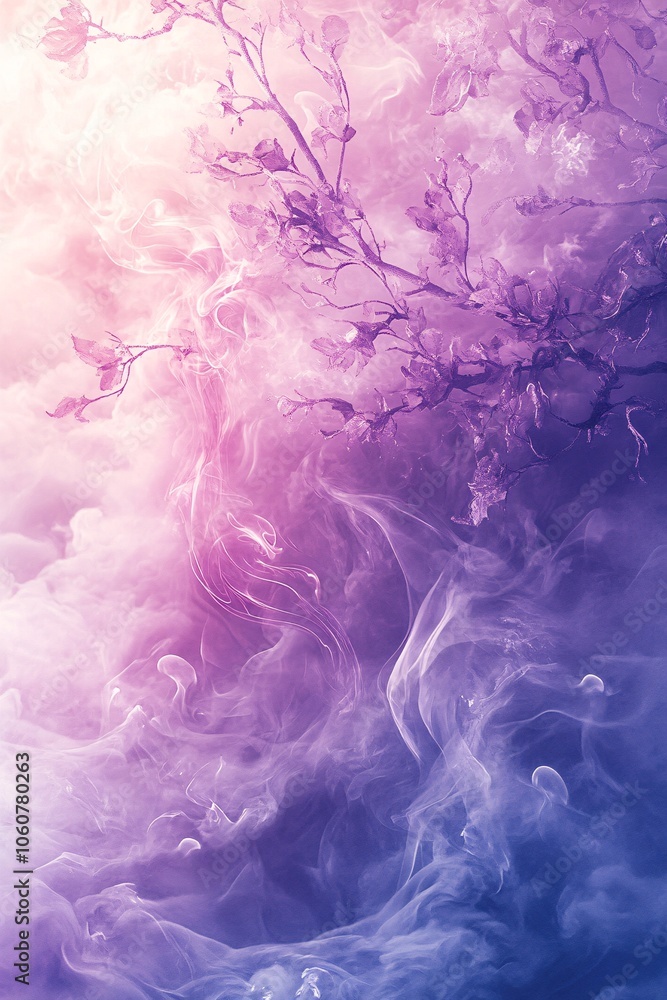 Ethereal flora dances amidst swirling vaporous hues in a dreamlike landscape of serenity and intrigue Ethereal flora dances amidst swirling vaporous hues in a dreamlike landscape of serenity and intrigue