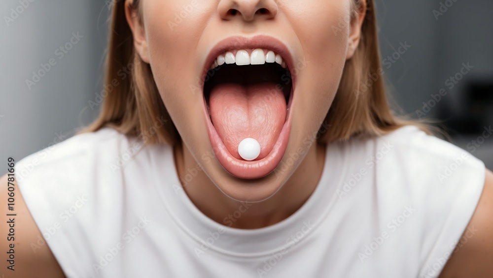 Woman Taking a Pill