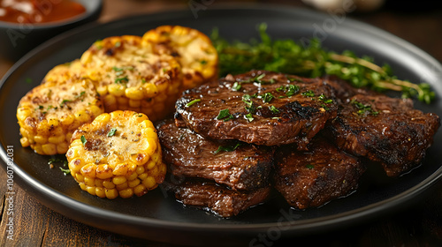 Grilled Steak with Roasted Corn on the Cob - Delicious Recipe