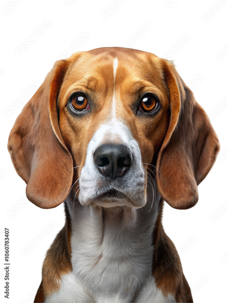 Beagle Dog Face on Plain White Background Transparent png, generative Ai Beagle Dog Face on Plain White Background Transparent png, generative Ai