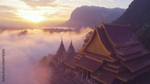 Wallpaper Mural Serene Sunset Over the Majestic Temples of Phuket, Thailand Torontodigital.ca
