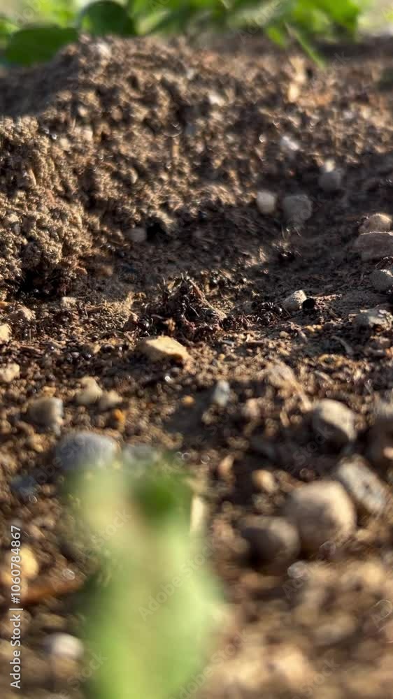 anthill from which a multitude of ants come out bringing resources anthill from which a multitude of ants come out bringing resources