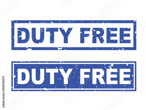 duty free stamp. duty free round sign. label on transparent background