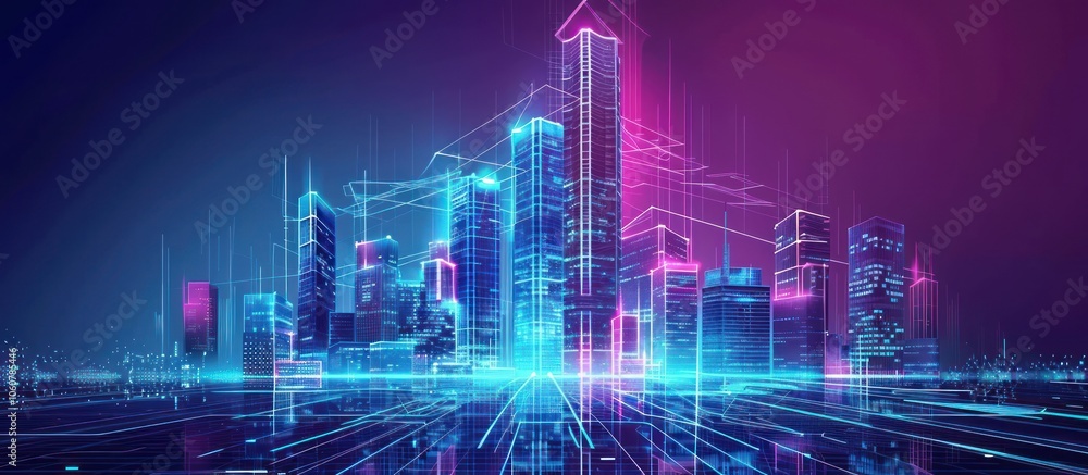 Neon Cityscape - A Futuristic Vision Neon Cityscape - A Futuristic Vision