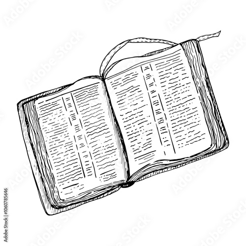 Obraz na płótnie Sketch with book. Education concept. Bible illustration. w salonie