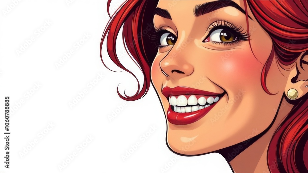 Laughing woman mouth with beautiful healthy white teeth on a white background. Place for text Laughing woman mouth with beautiful healthy white teeth on a white background. Place for text