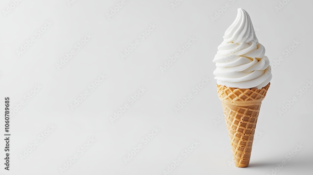 Soft-Serve Ice Cream Cone Minimalist Concept. AI generated illustration Soft-Serve Ice Cream Cone Minimalist Concept. AI generated illustration