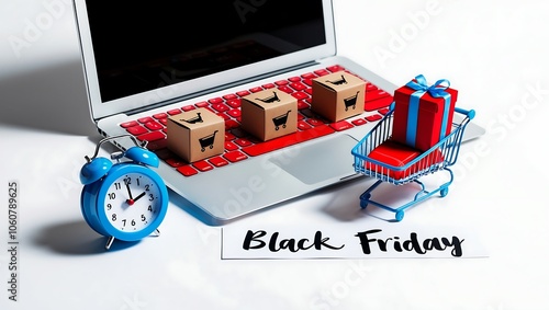 Black Friday: Zakupy online z laptopem i zegarem photo