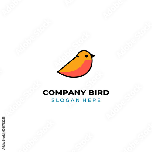 simple colored little bird logo for brand