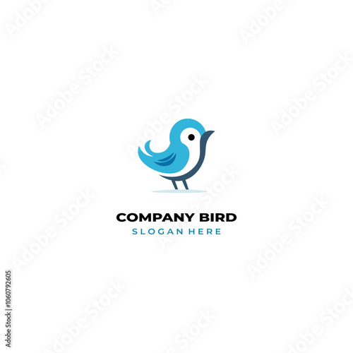 simple colored little bird logo for brand