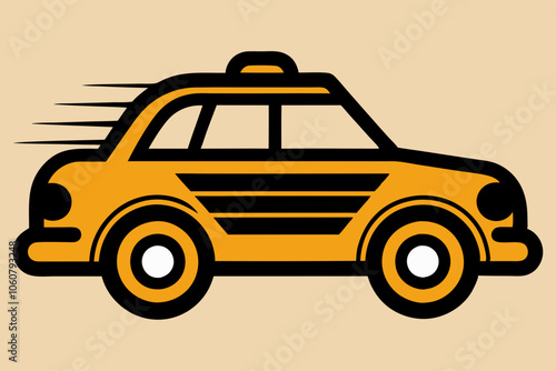 Vector flat illustration of taxi ride.