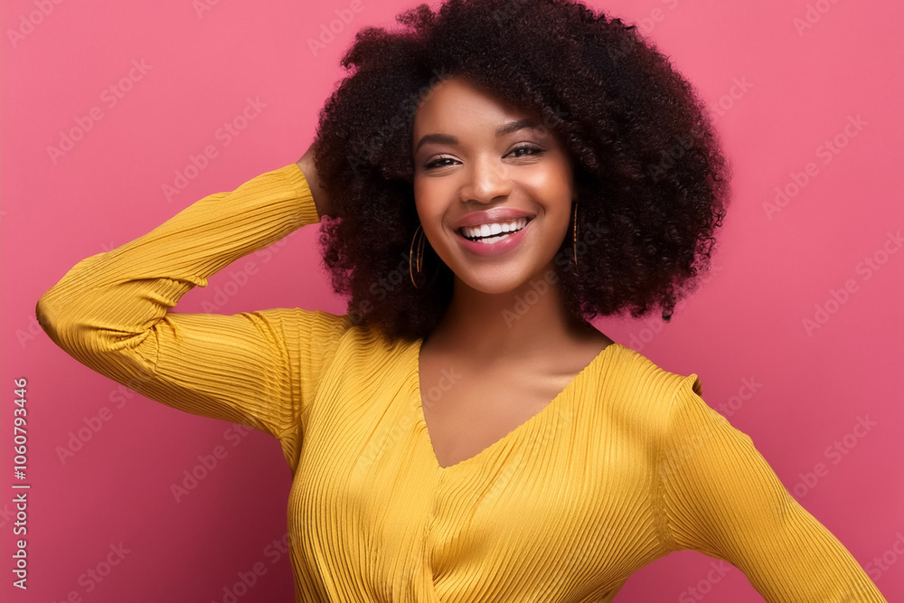 Beautiful African American model, posing in studio. Beautiful African American model, posing in studio.