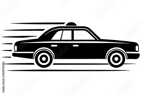 Taxi cab silhouette vector.