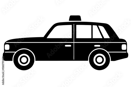 Taxi cab silhouette vector.