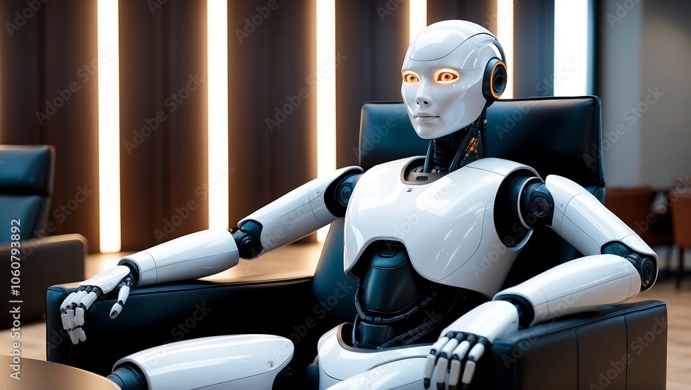 Nowoczesny robot humanoidalny w biurze