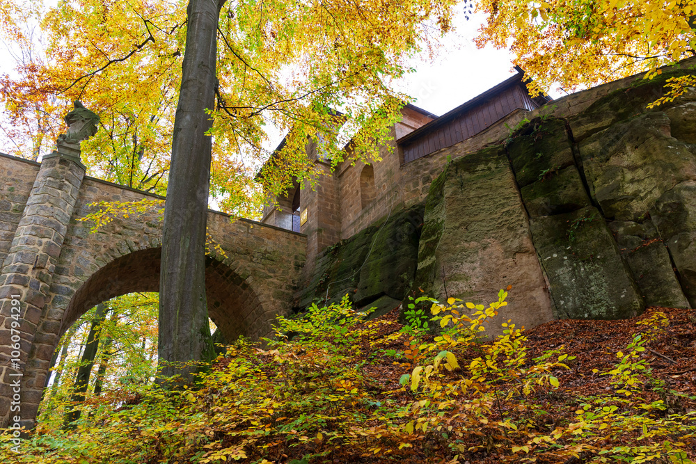 Colorful autumn Landscape in Bohemian Paradise, Czech Republic