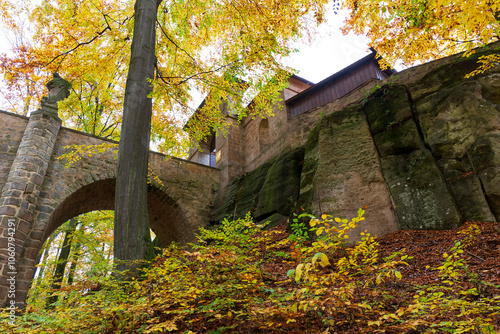 Obraz na płótnie Colorful autumn Landscape in Bohemian Paradise, Czech Republic w salonie