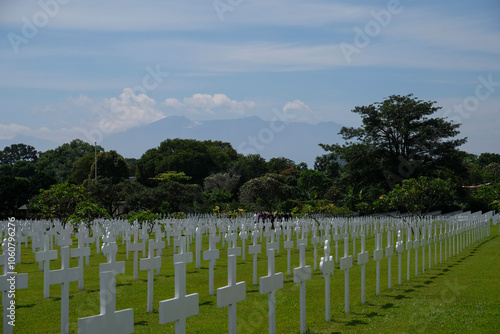 Bandung, Indonesia - January 8, 2023: Ereveld Pandu is one of 7 Netherlands war cemeteries in Indonesia where around 4000 war victims are buried. photo