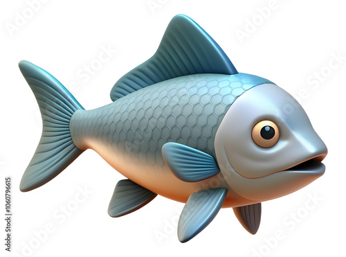fish isolated on white, generative ai