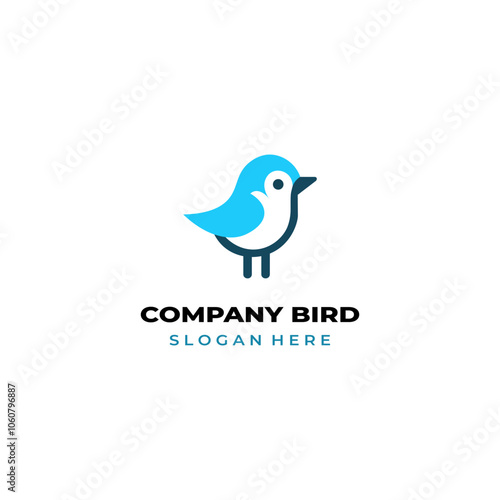 simple colored little bird logo for brand