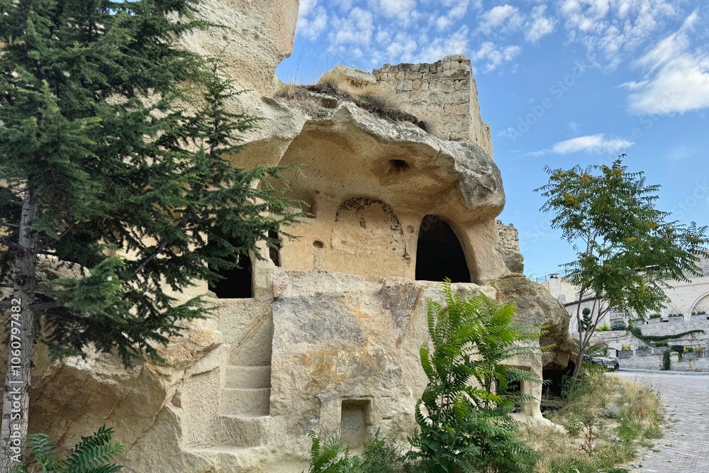 Empt cave houses still remained in Mustafapasa, Turkey