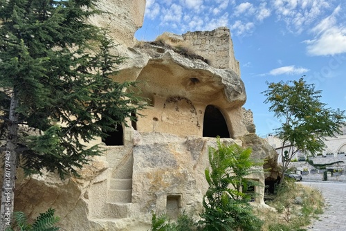 Obraz na płótnie Empt cave houses still remained in Mustafapasa, Turkey w salonie