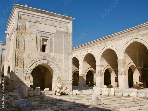 Obraz na płótnie An ancient and historical caravansary with its mosque and side chambers in Cappadocia, Turkey w salonie