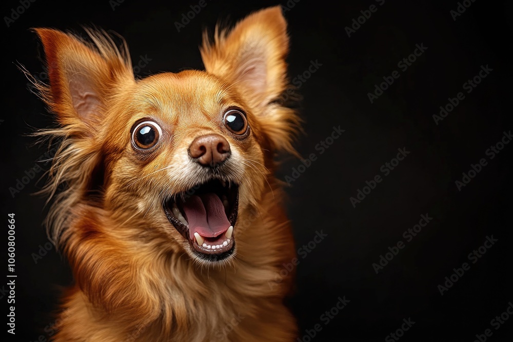 A close-up of a brown dog with its mouth wide open, suitable for animal or pet-related content A close-up of a brown dog with its mouth wide open, suitable for animal or pet-related content