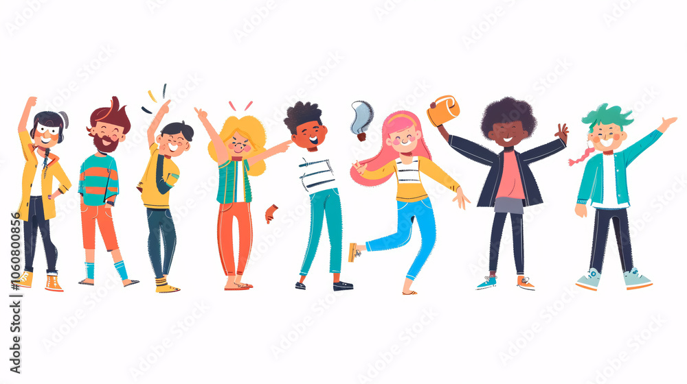 A collection of cartoon people depicting a happy lifestyle, featuring child-like, hand-drawn illustrations on paper. A collection of cartoon people depicting a happy lifestyle, featuring child-like, hand-drawn illustrations on paper.