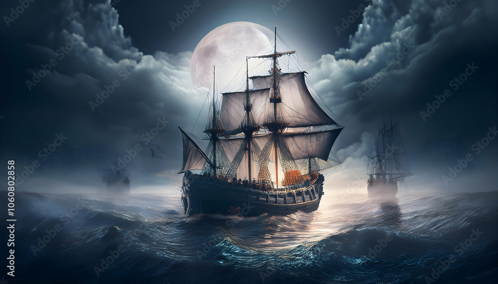 Fototapeta premium ship in the sea