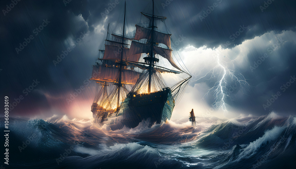 Obraz premium ship in the sea