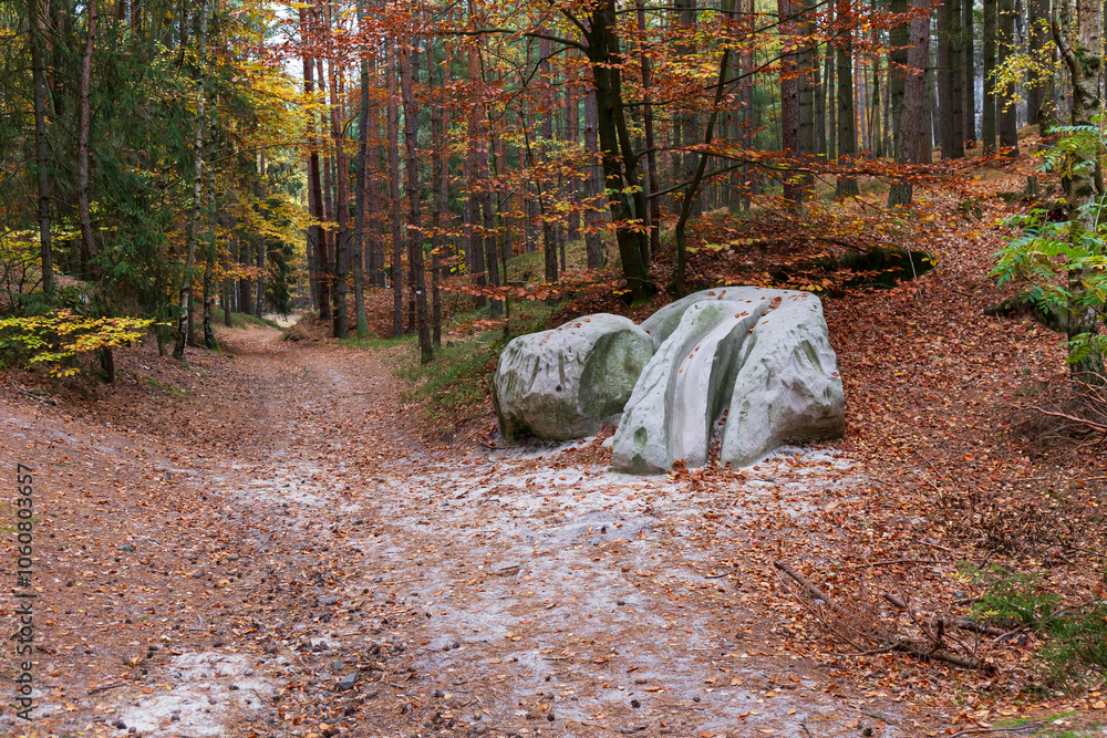 Colorful autumn Landscape in Bohemian Paradise, Czech Republic