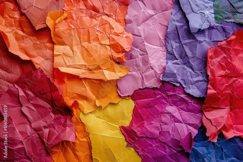 Wallpaper Mural A close-up shot of a bunch of colorful papers, ideal for use in design projects or as a decorative element Torontodigital.ca