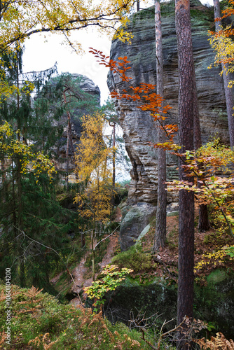 Obraz na płótnie Colorful autumn Landscape in Bohemian Paradise, Czech Republic w salonie