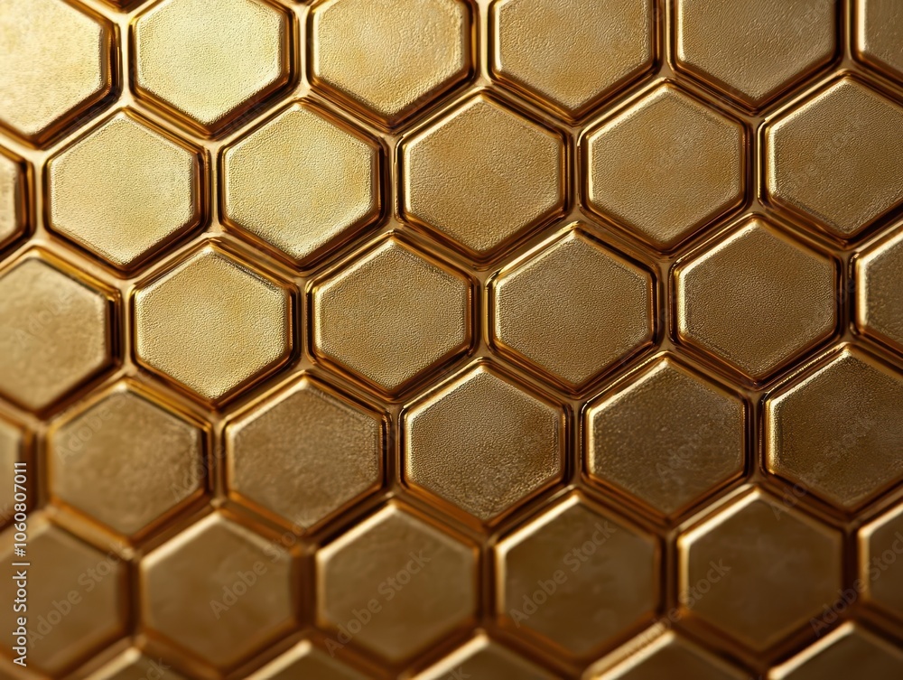Honeycomb closeup, vibrant golden color and detailed hexagonal patterns of the honeycomb structure Honeycomb closeup, vibrant golden color and detailed hexagonal patterns of the honeycomb structure