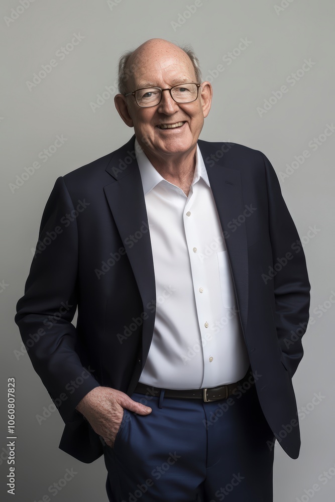 Older businessman in dark blazer with white shirt portrait Older businessman in dark blazer with white shirt portrait