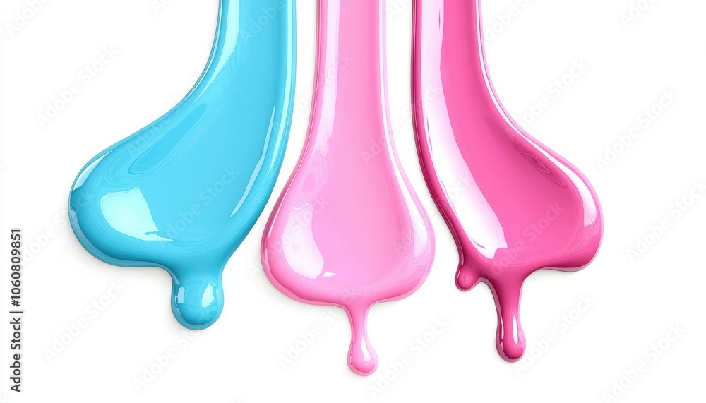 Abstract close-up of colorful liquid paint droplets, unique textures and patterns, dynamic art, 3D illustration, isolated on white background Abstract close-up of colorful liquid paint droplets, unique textures and patterns, dynamic art, 3D illustration, isolated on white background