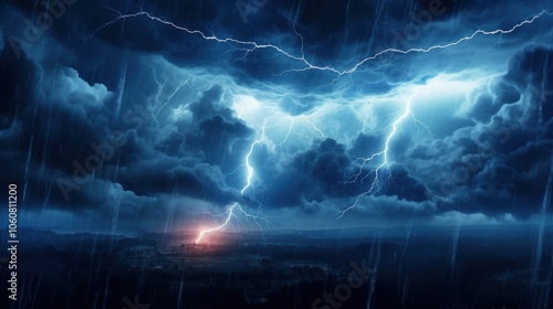 Wallpaper Mural Nature unleashes its fury a stunning display of thunderstorms and lightning Torontodigital.ca