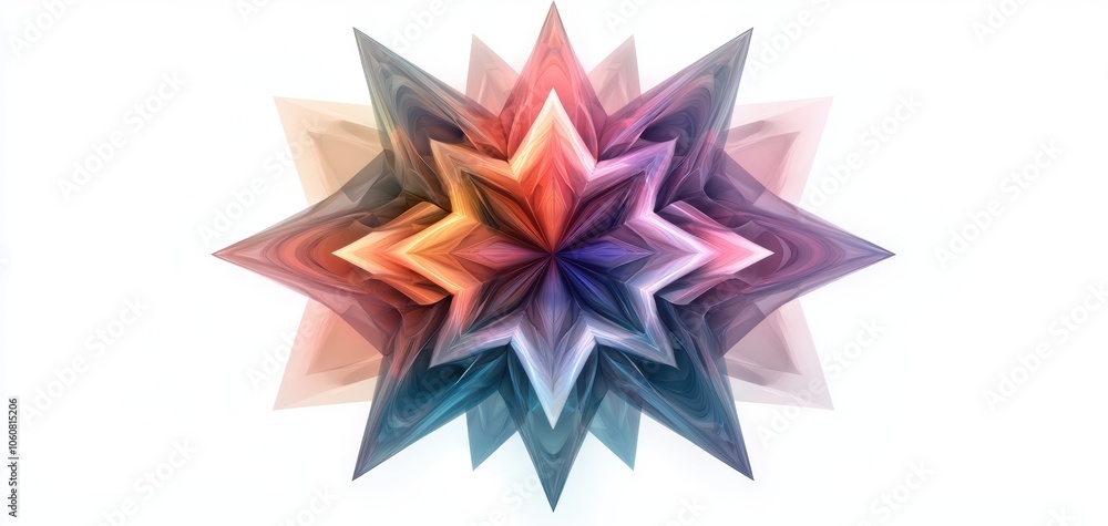 Abstract fractal shapes, colorful and complex patterns, futuristic visual art, 3D illustration, isolated on white background Abstract fractal shapes, colorful and complex patterns, futuristic visual art, 3D illustration, isolated on white background