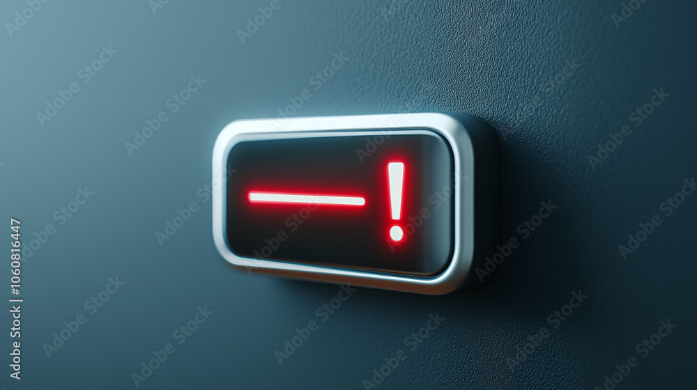 Red warning icon on thermostat indicating high temperature Red warning icon on thermostat indicating high temperature